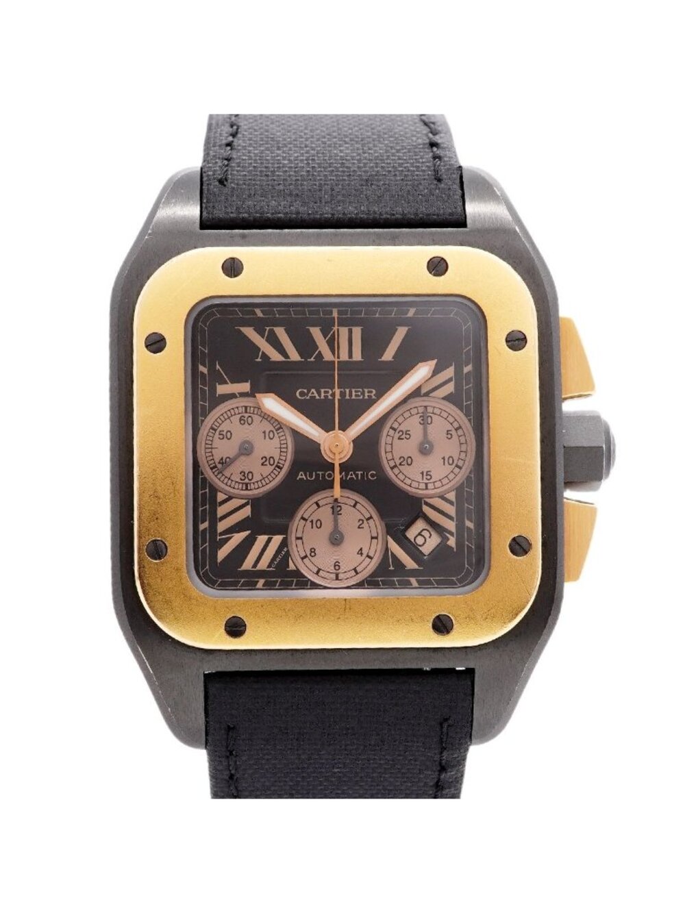 Cartier Santos 100 XL Chronograph Black Dial Watch